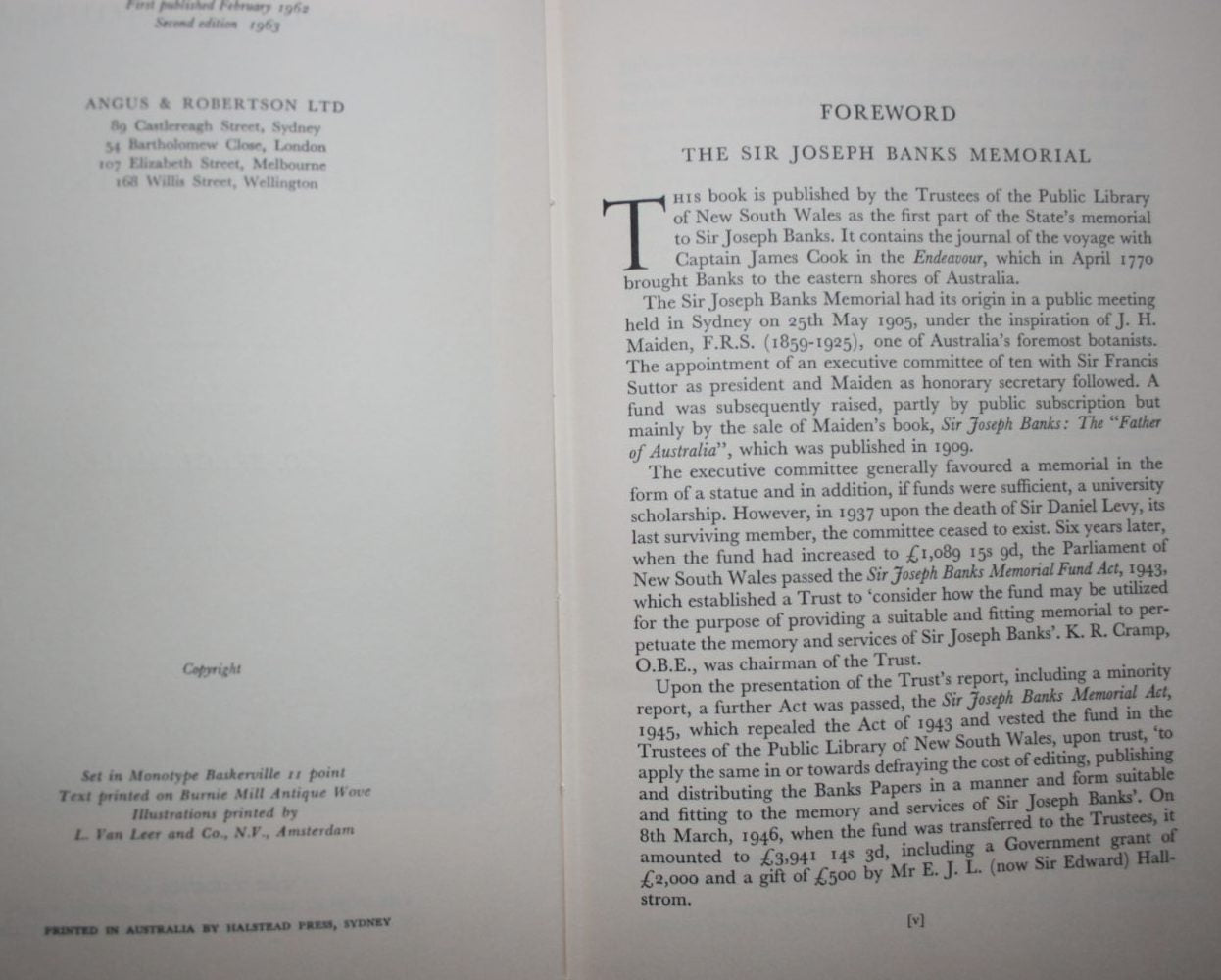 The Endeavour Journal of Joseph Banks 1768-1771 in Two Volumes by J. C. Beaglehole (editor).