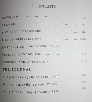 The Endeavour Journal of Joseph Banks 1768-1771 in Two Volumes by J. C. Beaglehole (editor).