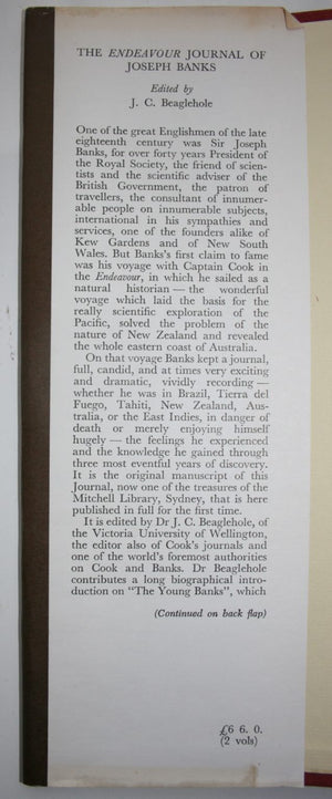 The Endeavour Journal of Joseph Banks 1768-1771 in Two Volumes by J. C. Beaglehole (editor).