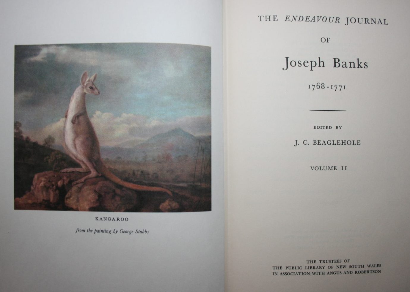 The Endeavour Journal of Joseph Banks 1768-1771 in Two Volumes by J. C. Beaglehole (editor).