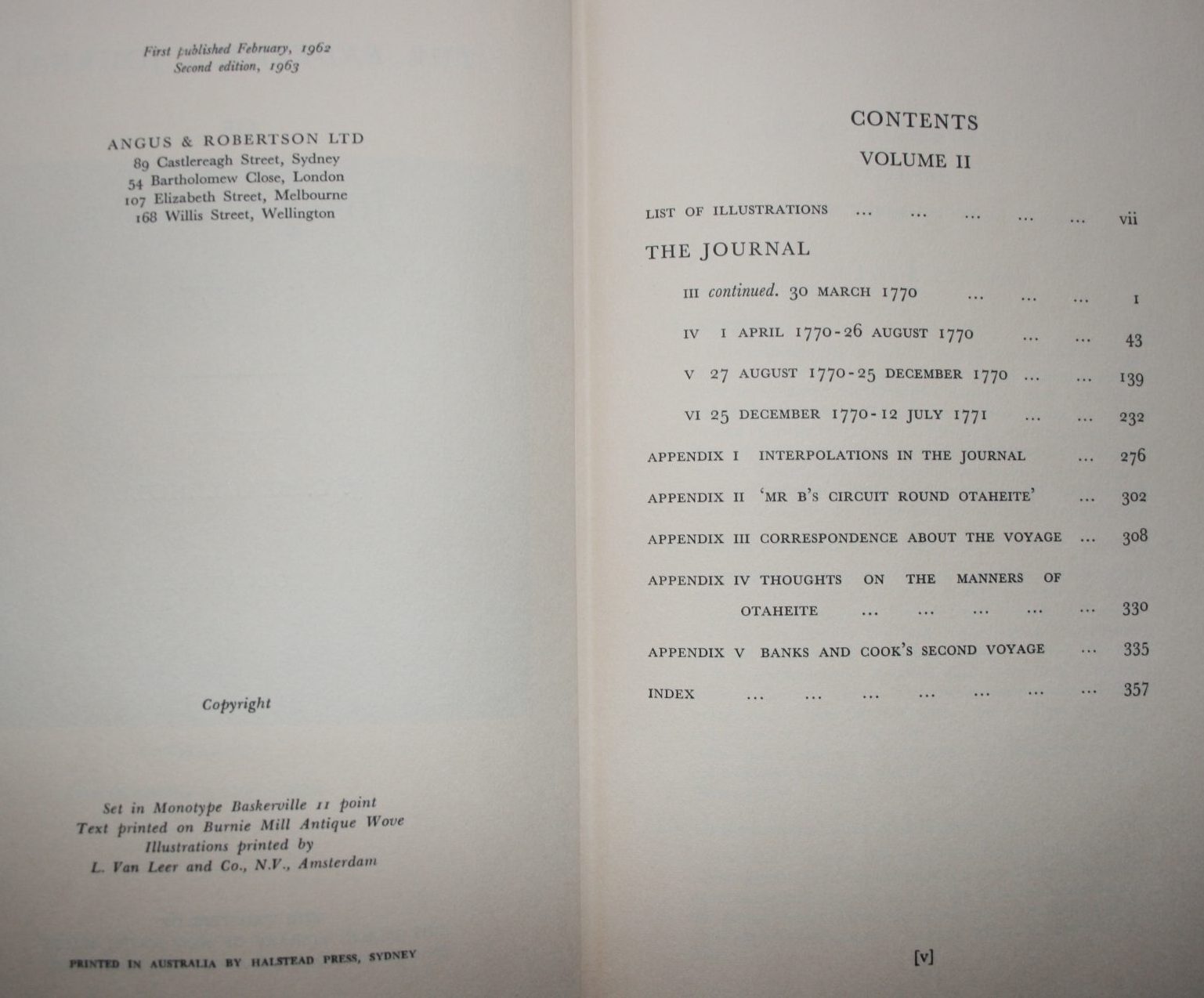 The Endeavour Journal of Joseph Banks 1768-1771 in Two Volumes by J. C. Beaglehole (editor).