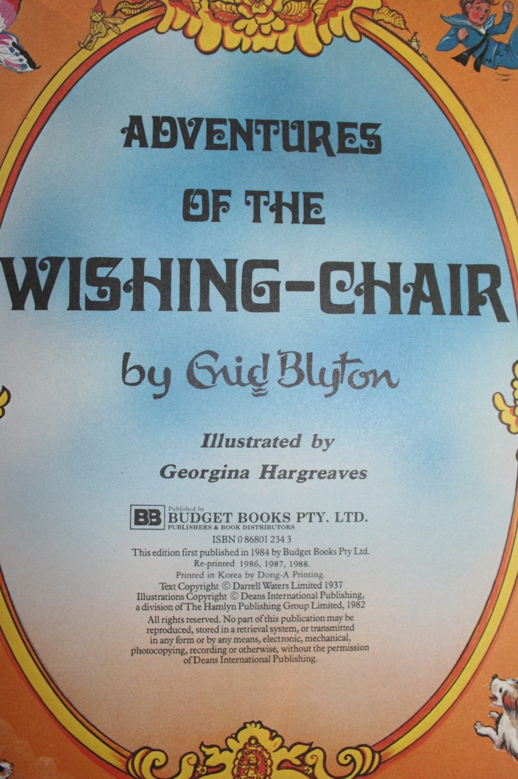 Wishing Chair Series. 3 large vintage hardbacks containing all the original text. By Enid Blyton. Illustrated by Georgina Hargreaves, Janet and Anne Grahame Johnstone.