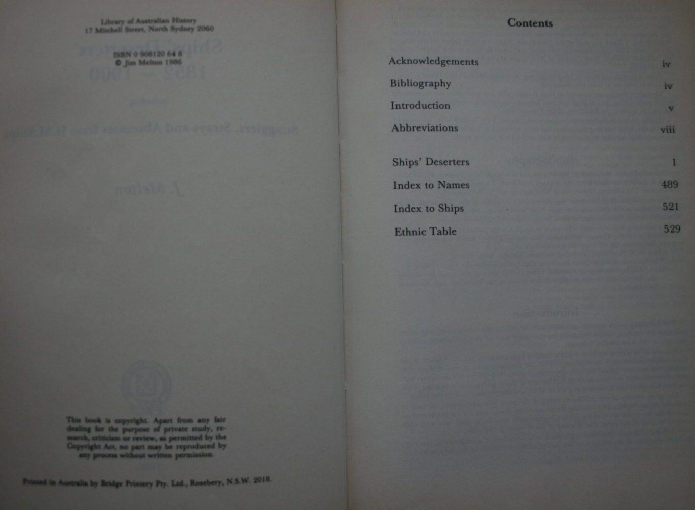 Ship's Deserters 1852-1900 Including Stragglers, Strays, and Absentees From H.M. Ships By Jim Melton (Edited by)