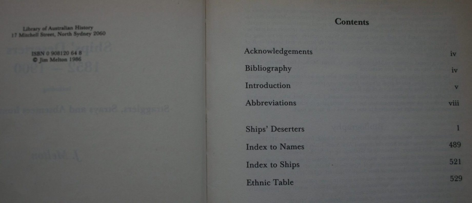 Ship's Deserters 1852-1900 Including Stragglers, Strays, and Absentees From H.M. Ships By Jim Melton (Edited by)