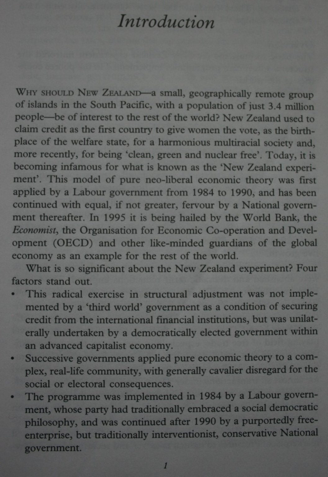 The New Zealand Experiment: A World Model for Structural Adjustment. By  Jane Kelsey