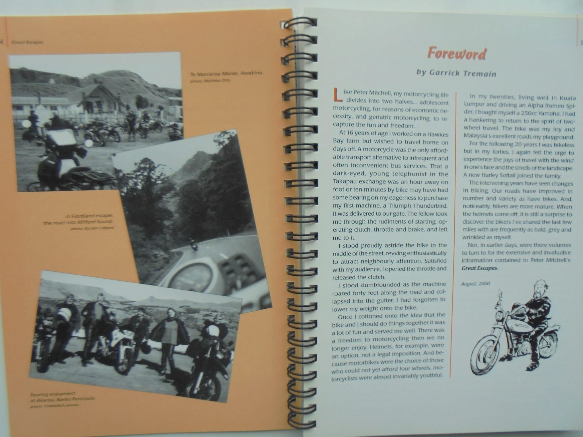 Great Escapes A Guide to Motorcycle Touring in New Zealand By P. Mitchell.