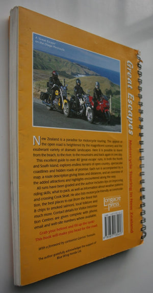 Great Escapes A Guide to Motorcycle Touring in New Zealand By P. Mitchell.