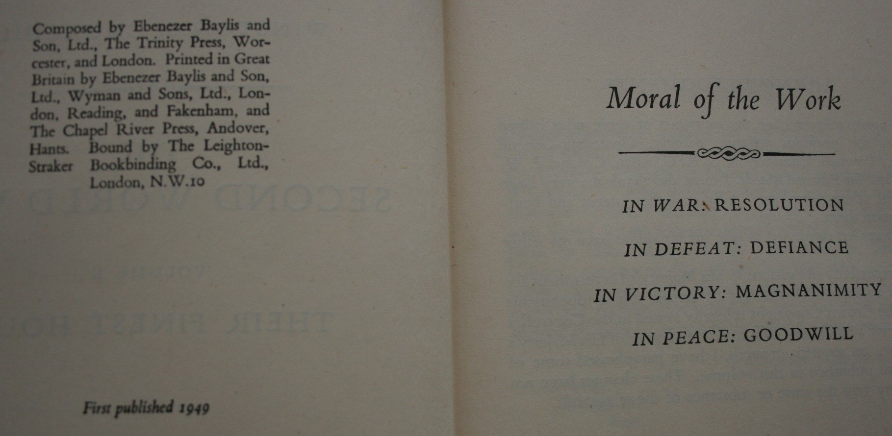 The Second World War Volumes 1 - 6. by Winston S. Churchill. ALL ARE FIRST BRITISH EDITIONS.