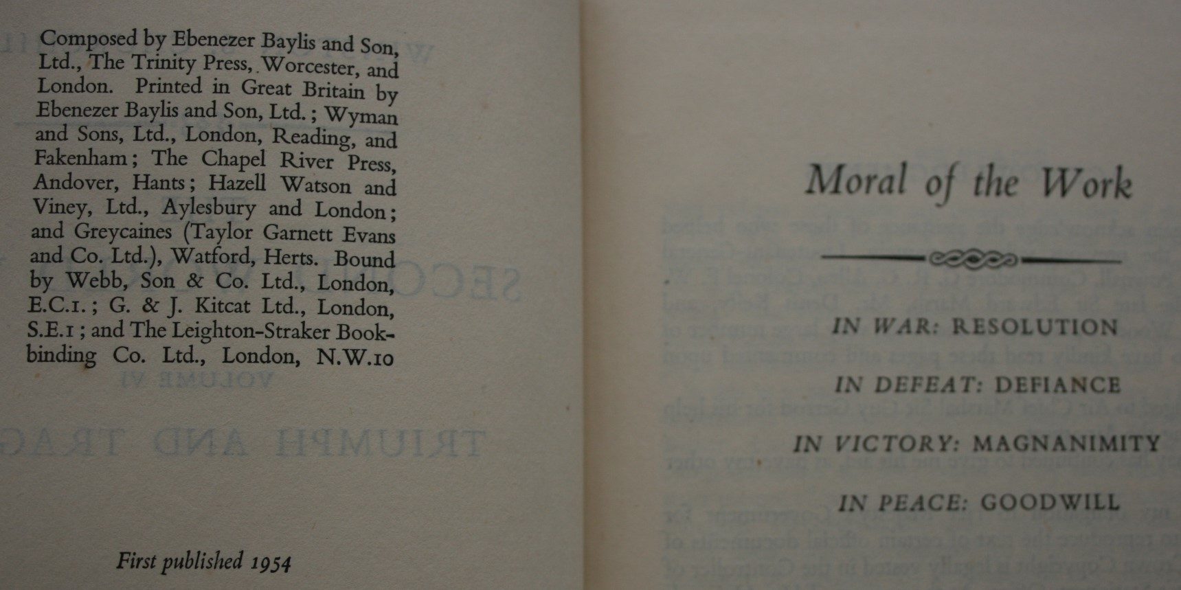 The Second World War Volumes 1 - 6. by Winston S. Churchill. ALL ARE FIRST BRITISH EDITIONS.