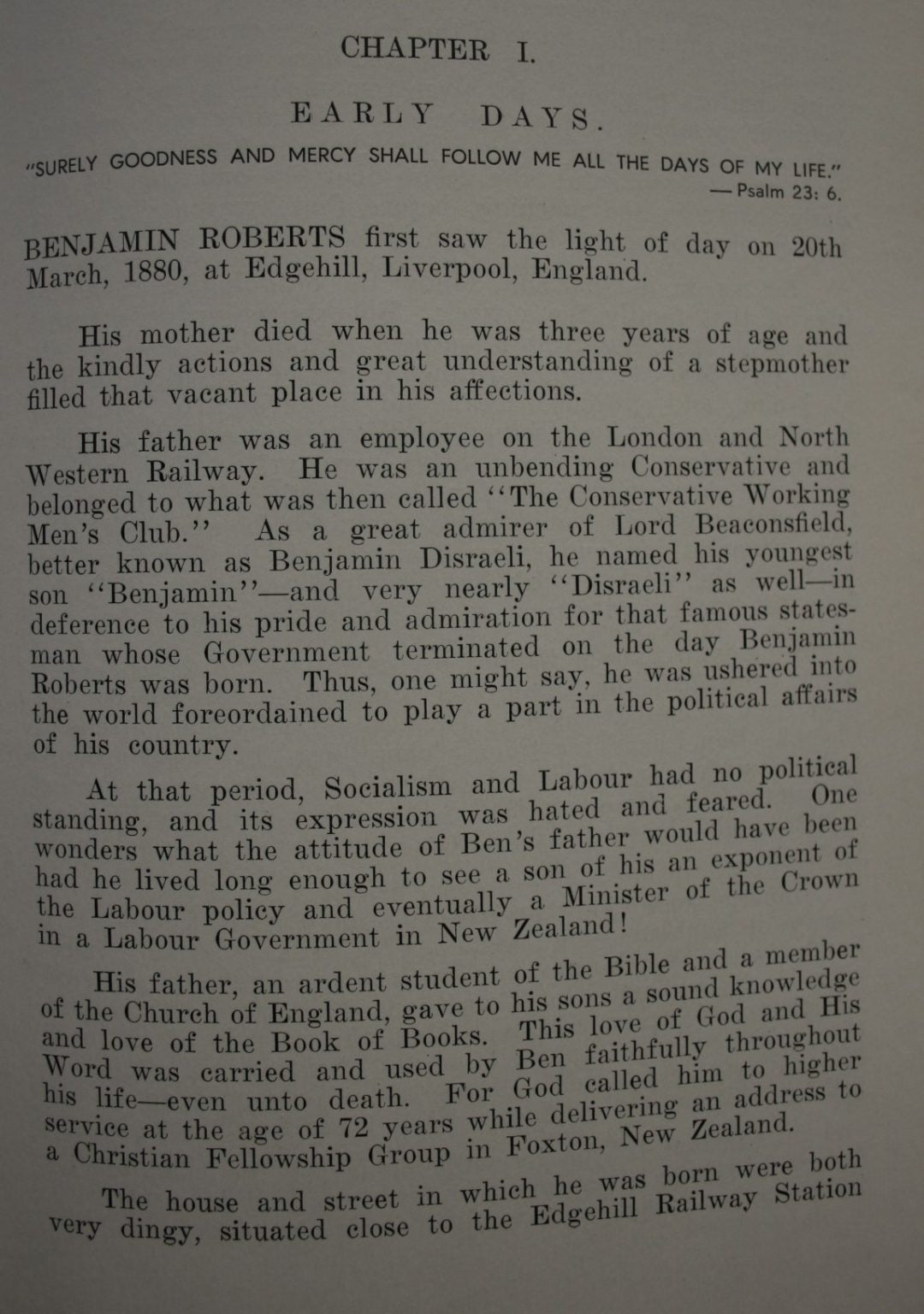 Remembered. From Ploughboy to Parliamentarion. The life and work of Ben Roberts, MP Minister of Agriculture and marketing NZ 1943 -46