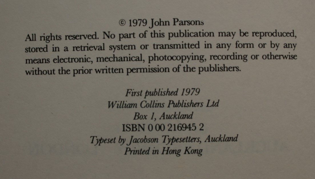 A Taupo season. A bedside book for trout fishermen. by Parsons, John