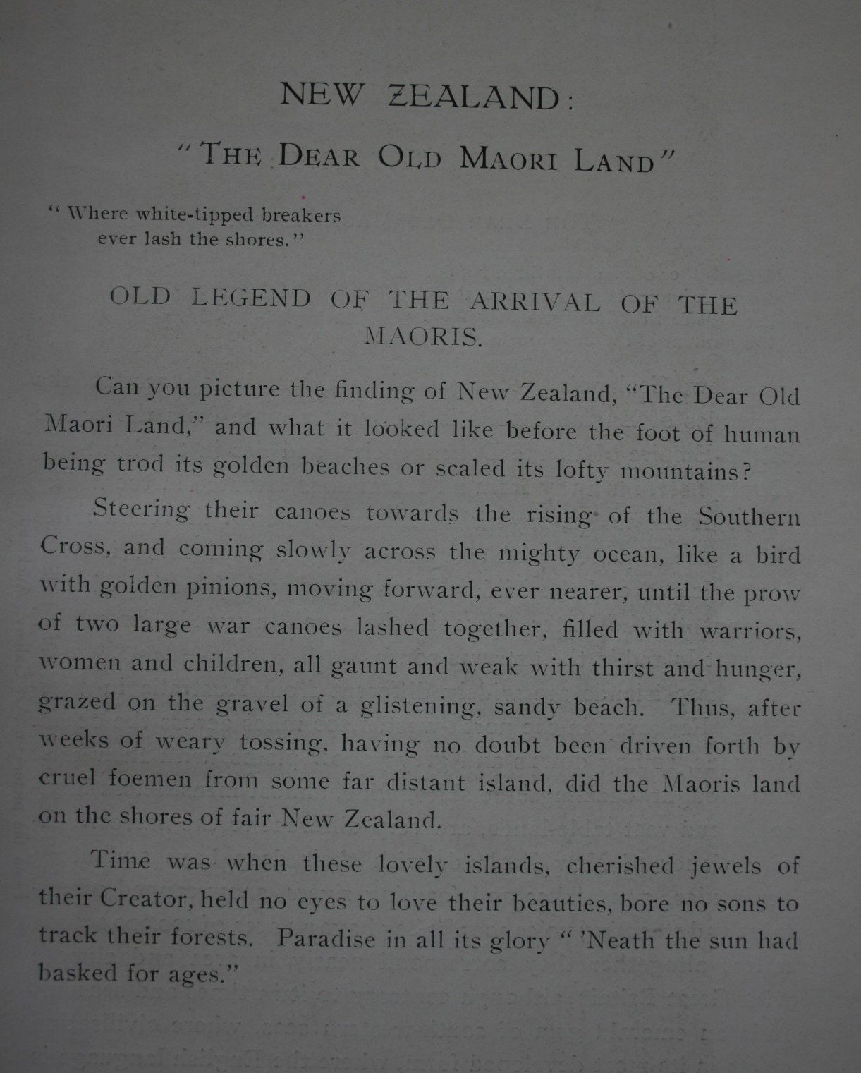 New Zealand The Dear Old Maori Land by "Gipsy" [F.B.L]. 1915. FIRST EDITION. VERY SCARCE.