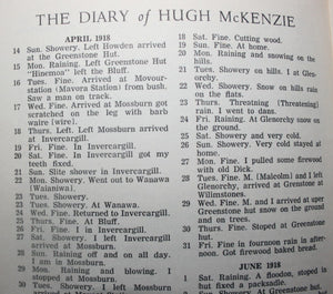 The Diary of Hugh McKenzie of Martins Bay 1918-1919.