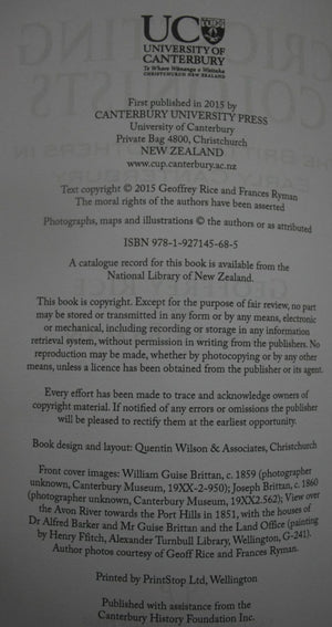 Cricketing Colonists The Brittan Brothers in Early Canterbury by Geoffrey Rice, Frances Ryman.