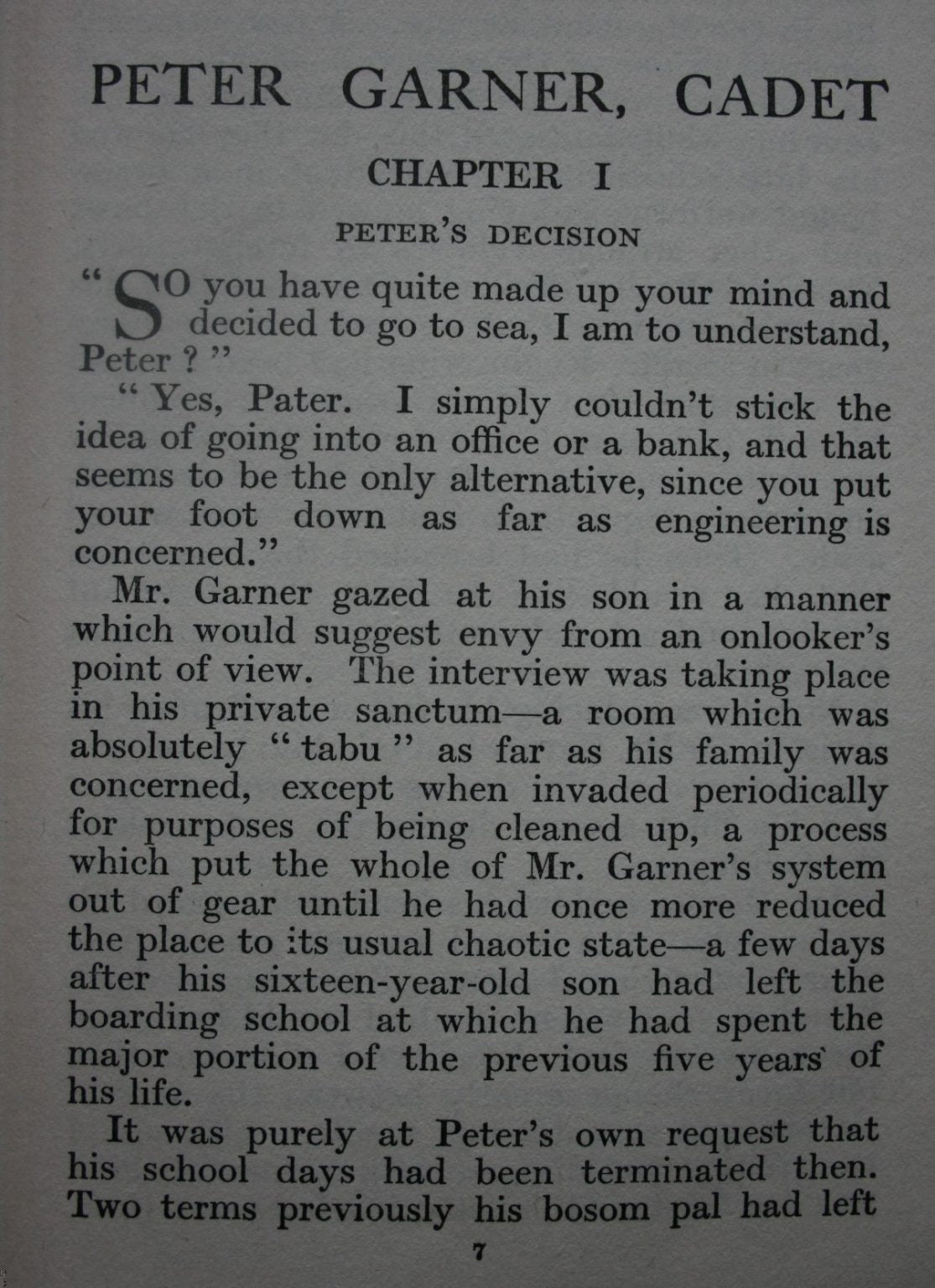 Peter Garner, Cadet. By J F C Westerman