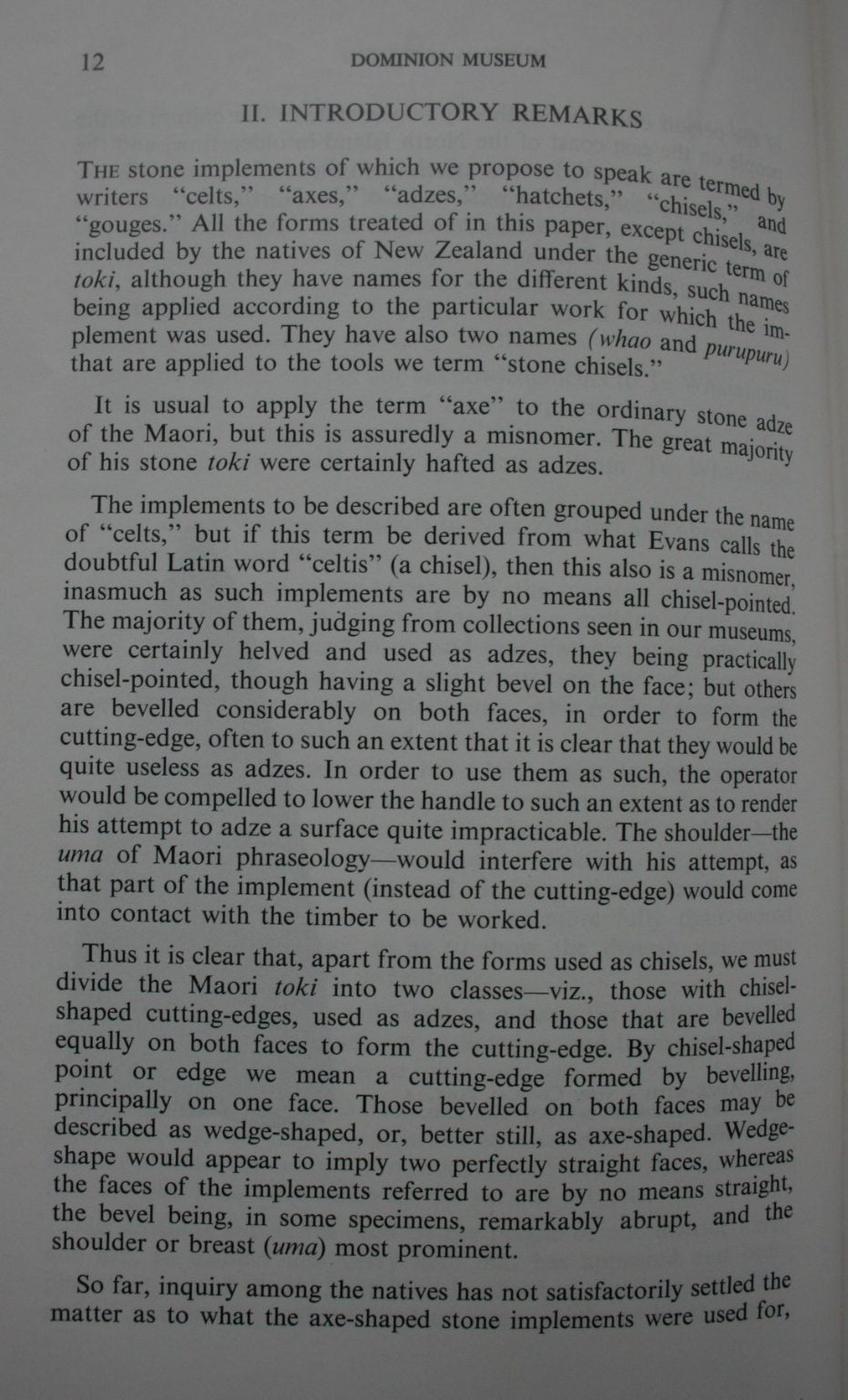 The Stone Implements Of The Maori by Elsdon Best