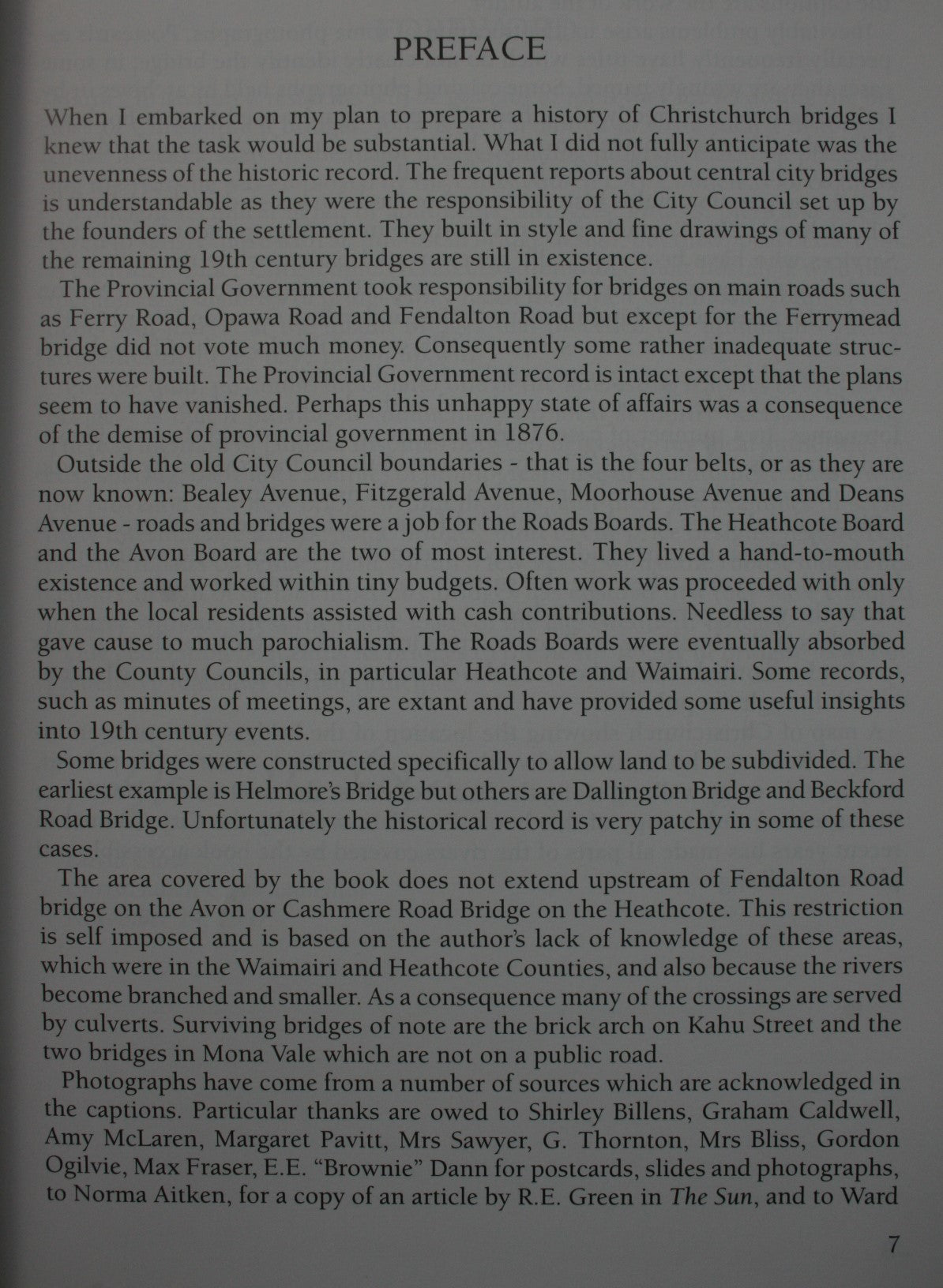 A City of Bridges a History of Bridges over the Avon and Heathcote Rivers in Christchurch by John A Ince.