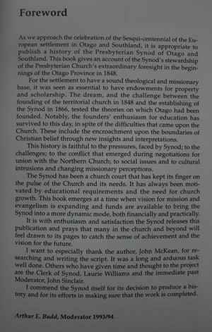 The Church in a Special Colony - A History of the Presbyterian Synod of Otago & Southland 1866-1991 by John McKean.