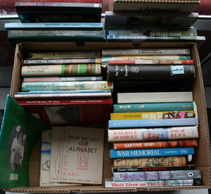 Banana box of NZ books. (40 books)