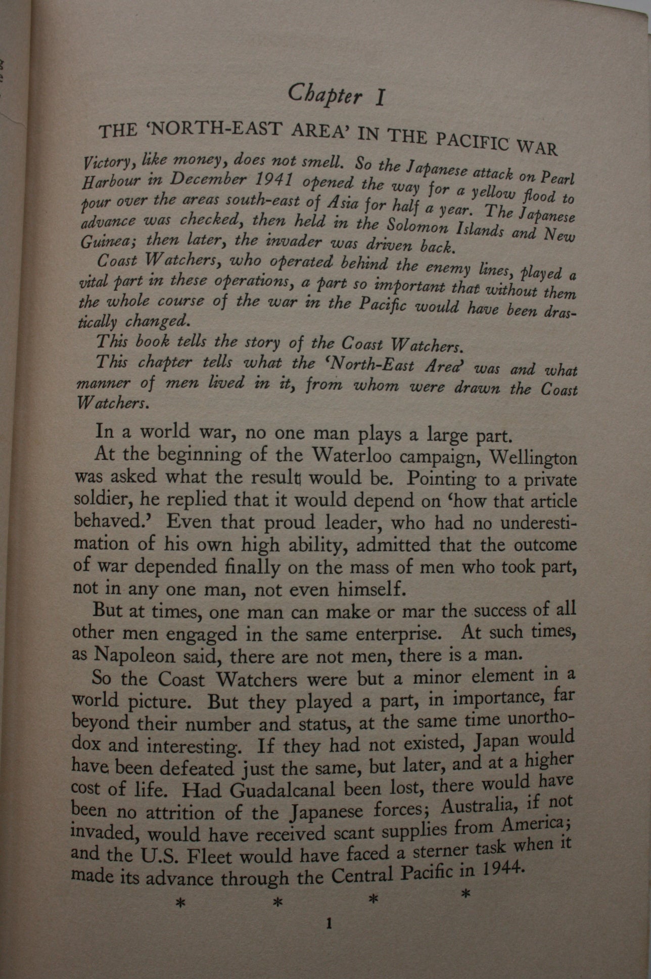 The Coast Watchers. FIRST EDITION (1946) Includes personal letter from former Resident commissioner of the Solomon Islands