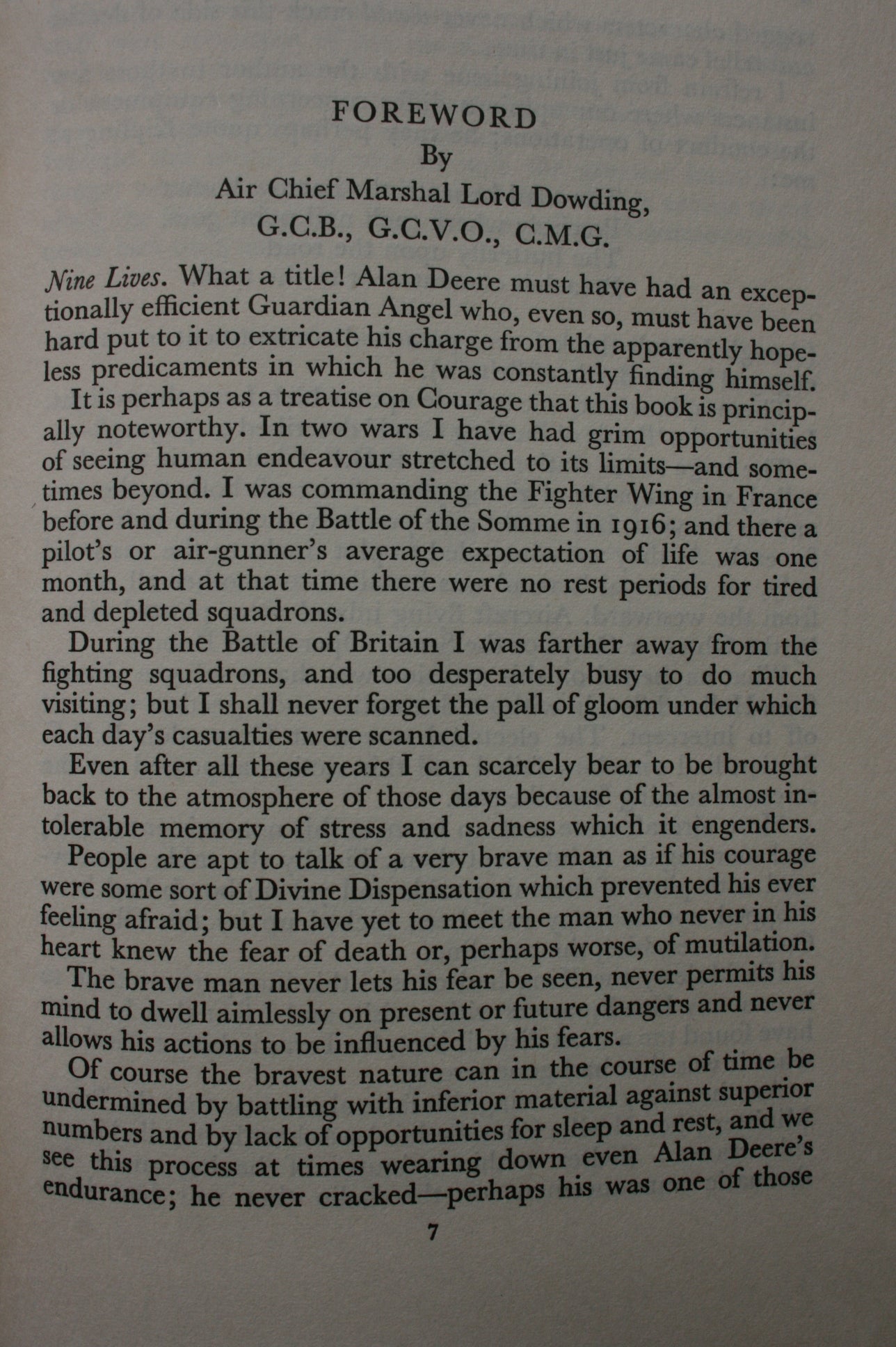 Nine Lives. Autobiography Battle of Britain Pilot by Group Captain Alan C. Deere D.S.O., O.B.E., D.F.C.