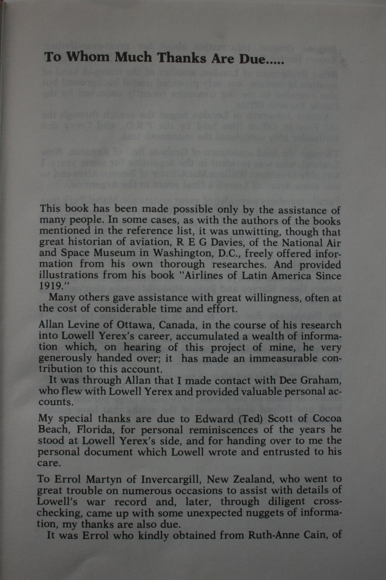 Yerex of TACA: A Kiwi Conquistador. SIGNED HARDBACK by David Yerex