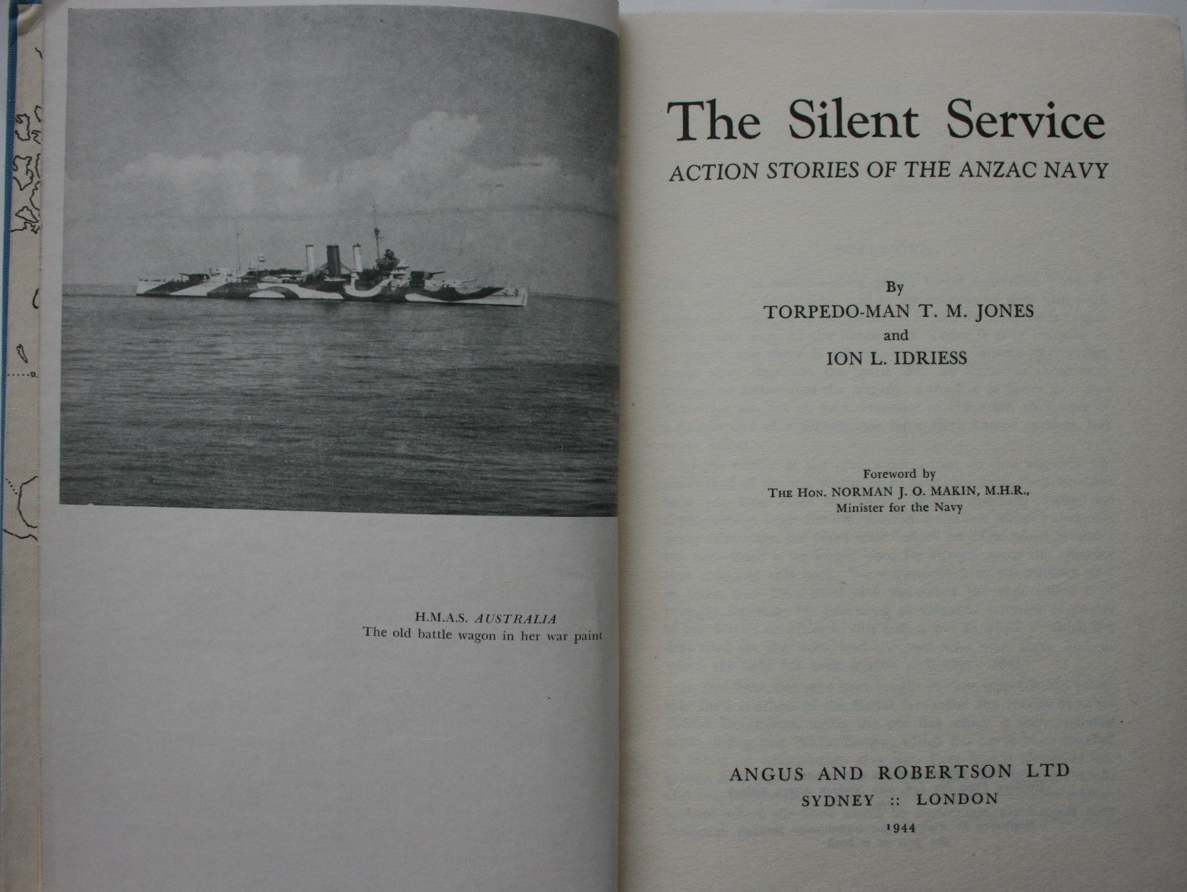 The Silent Service. Anzac Navy. by Ion Idriess. 1944. First Edition