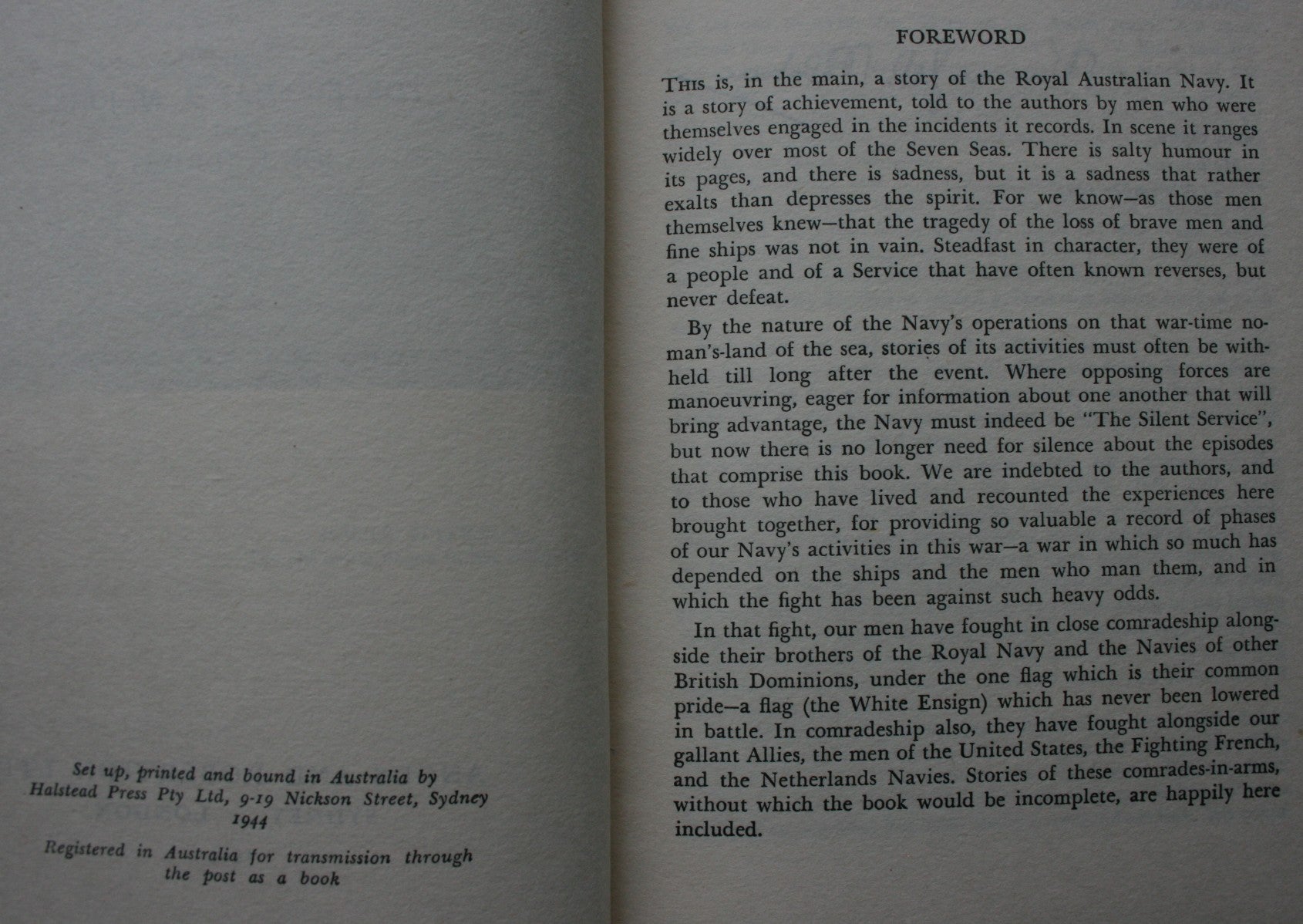 The Silent Service. Anzac Navy. by Ion Idriess. 1944. First Edition