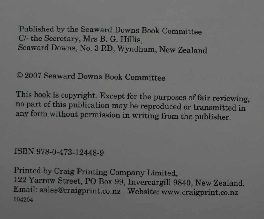 The History Of Seaward Downs - by Agnes Thwaites. [First Edition]