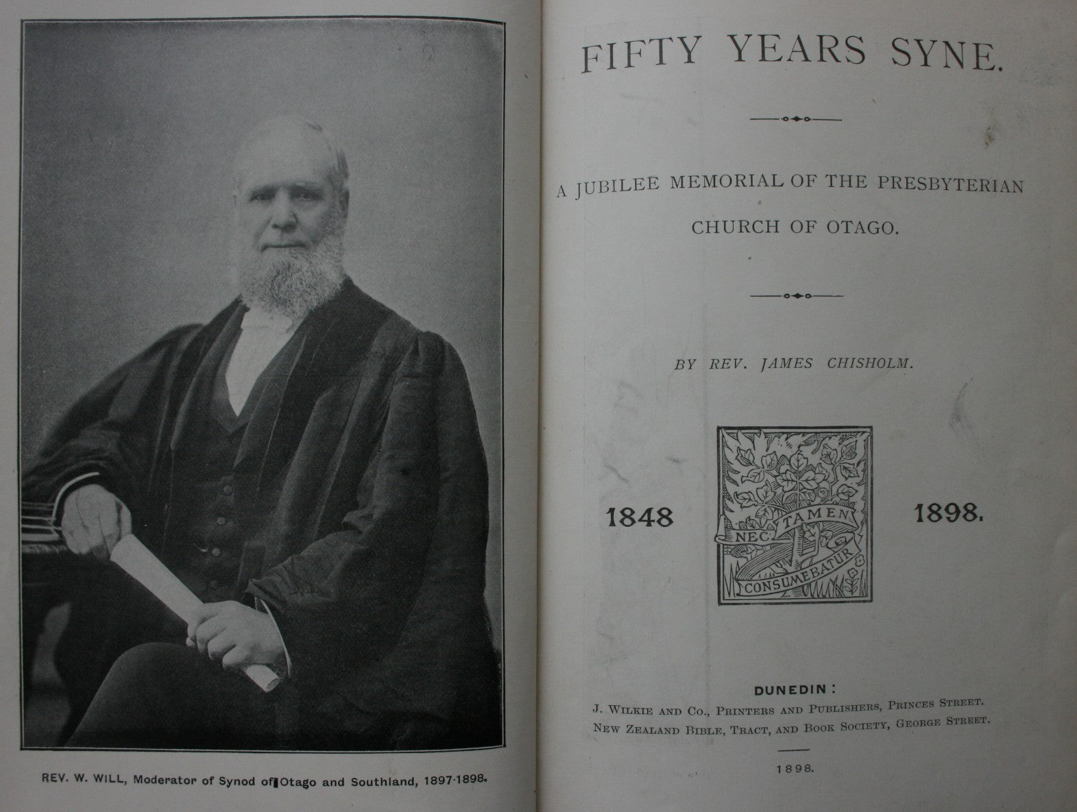 Fifty Years Syne. Jubilee Memorial Presbyterian Church of Otago. (1898) first Ed