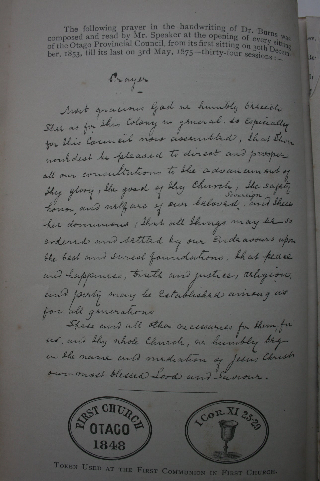 Fifty Years Syne. Jubilee Memorial Presbyterian Church of Otago. (1898) first Ed