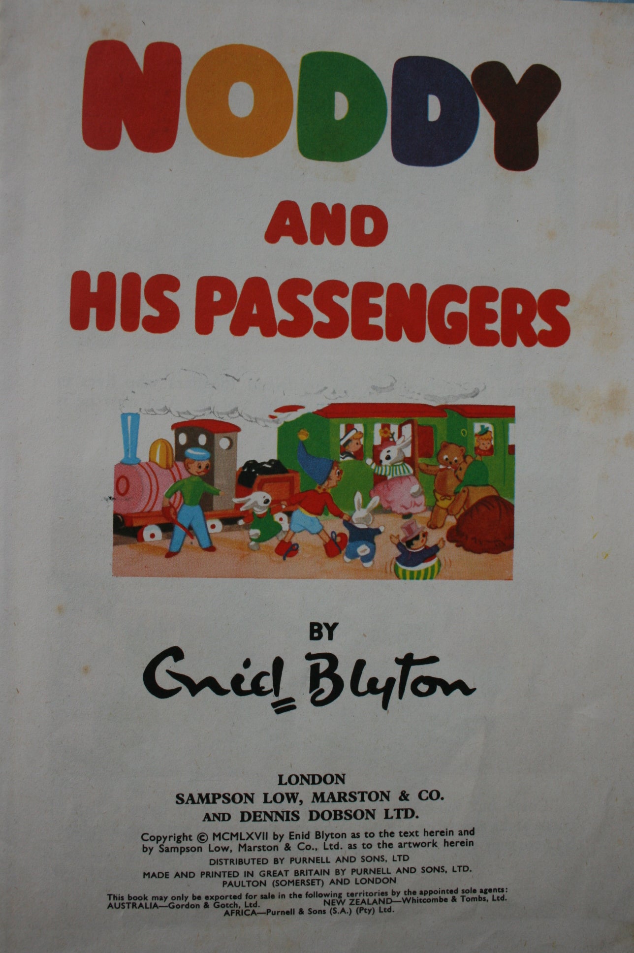 Three Vintage Noddy Picture Books. Noddy and His Passengers, Noddy ABC Toyland, Noddy and the Noah's Ark Adventure, Noddy's Toyland Friends, Noddy and His Car