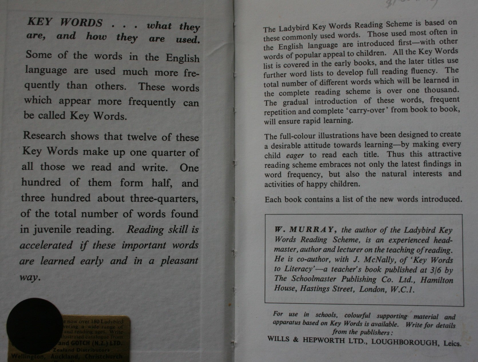 6 Vintage Ladybird Key Words Reading Scheme books by W. Murray.