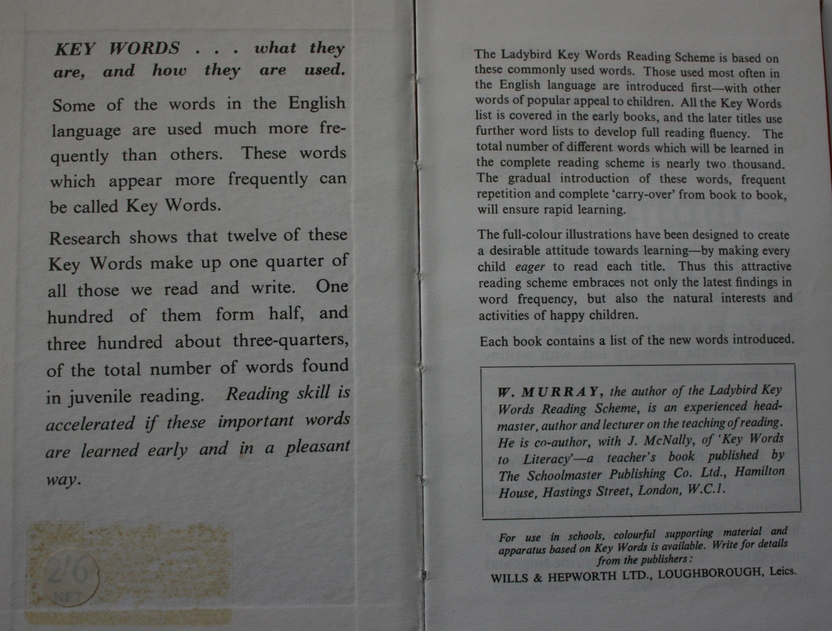 6 Vintage Ladybird Key Words Reading Scheme books by W. Murray.