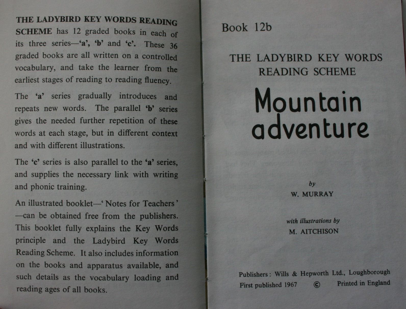 6 Vintage Ladybird Key Words Reading Scheme books by W. Murray.