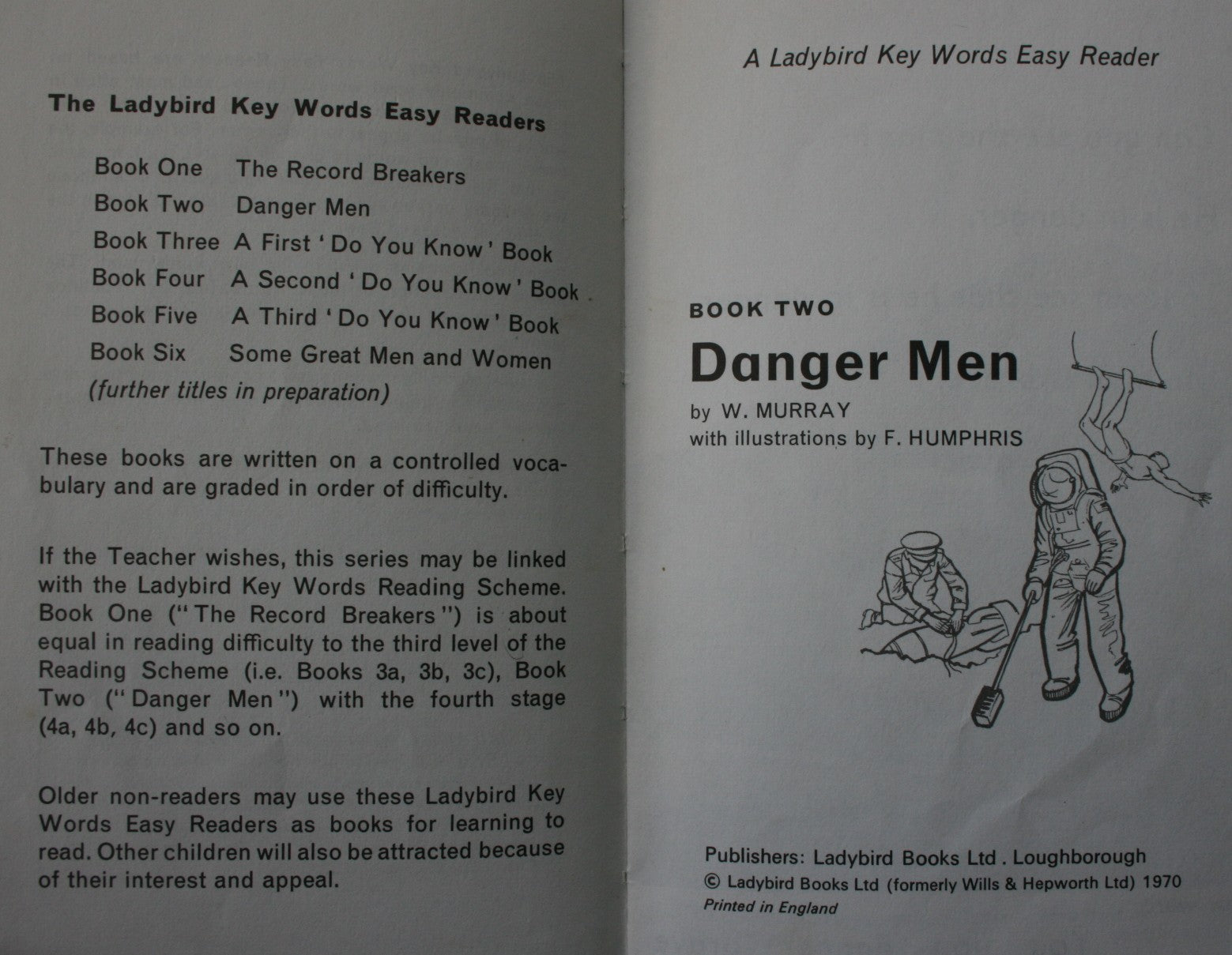 6 Vintage Ladybird Key Words Reading Scheme books by W. Murray.