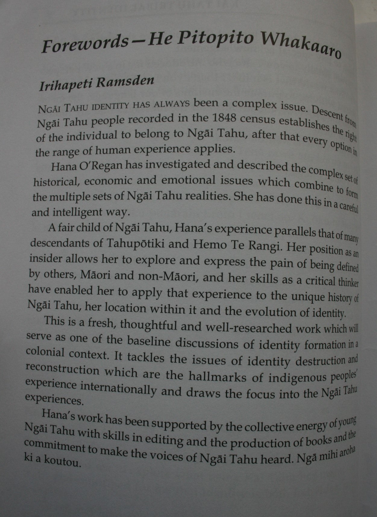 Ko Tahu, Ko Au. Kai Tahu Tribal Identity by Hana O'Regan.