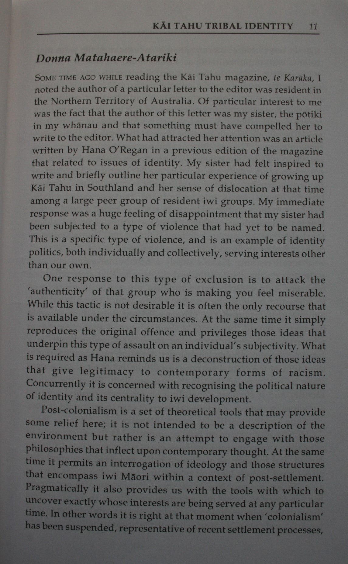 Ko Tahu, Ko Au. Kai Tahu Tribal Identity by Hana O'Regan.