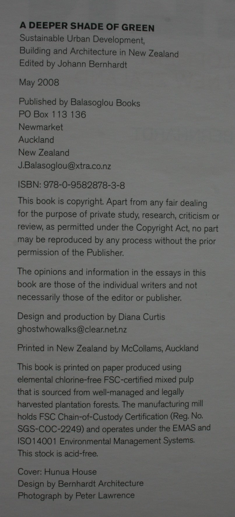 A Deeper Shade of Green: Sustainable Urban Development, Building, and Architecture in New Zealand