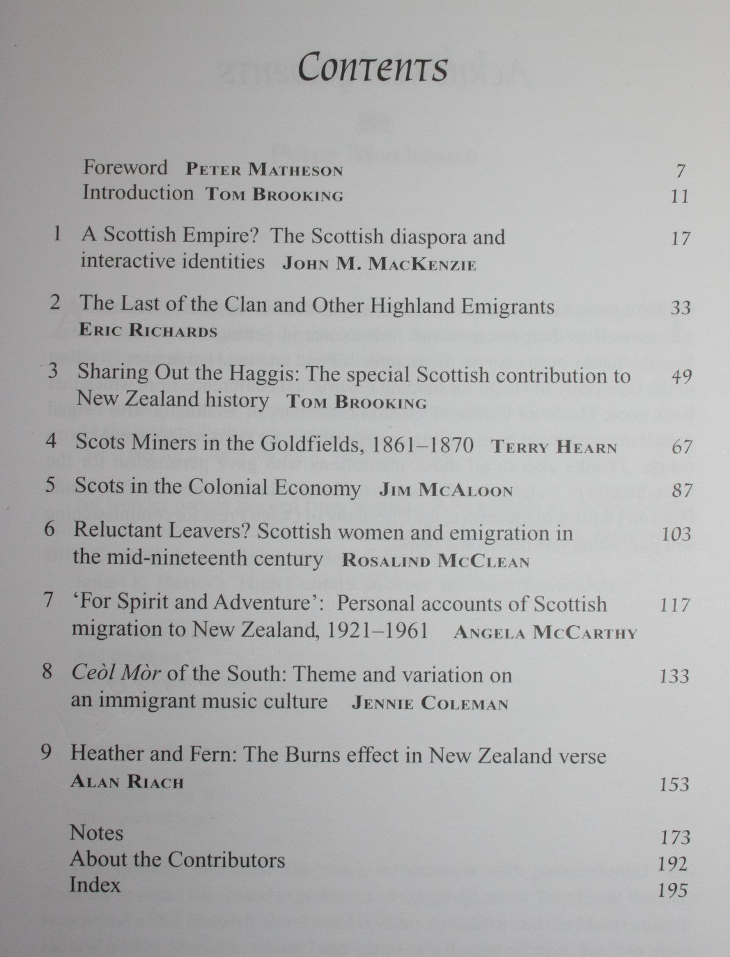 The Heather and the Fern Scottish Migration & New Zealand Settlement By Tom Brooking, Jennie Coleman (Edited by).