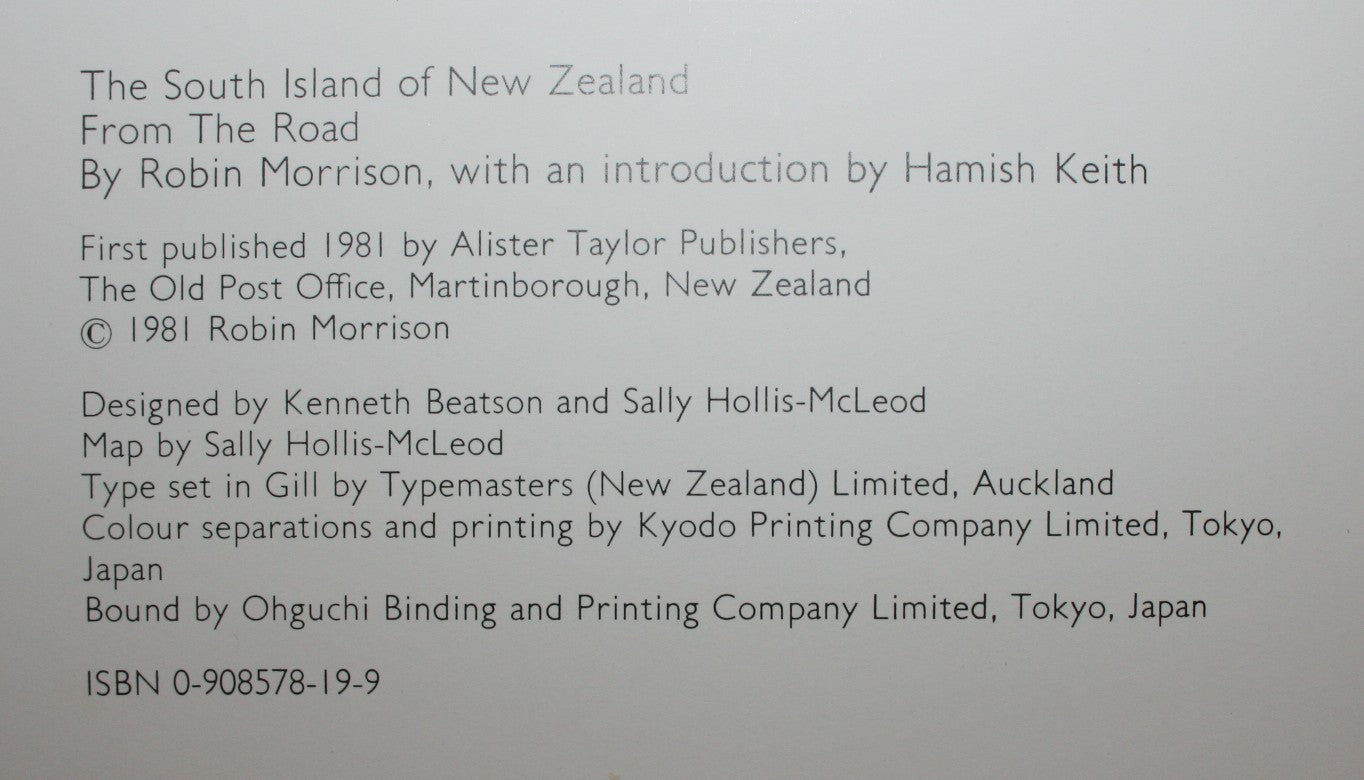 South Island of New Zealand from the Road. By Robin Morrison. FIRST EDITION.