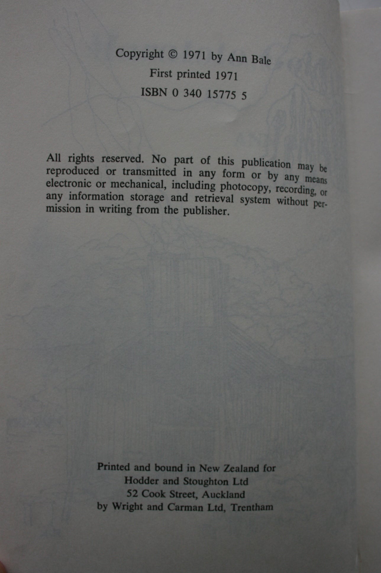 Maratoto Gold by Ann Bale. 1971 First Edition. VERY SCARCE.