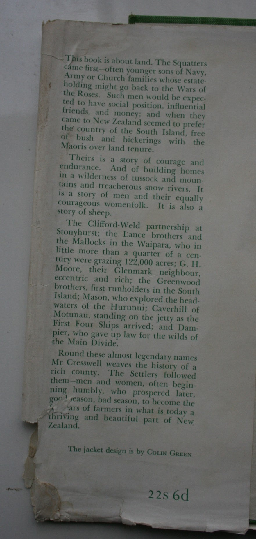 Squatter and Settler in the Waipara County. 1952. FIRST EDITION. by Douglas Cresswell.