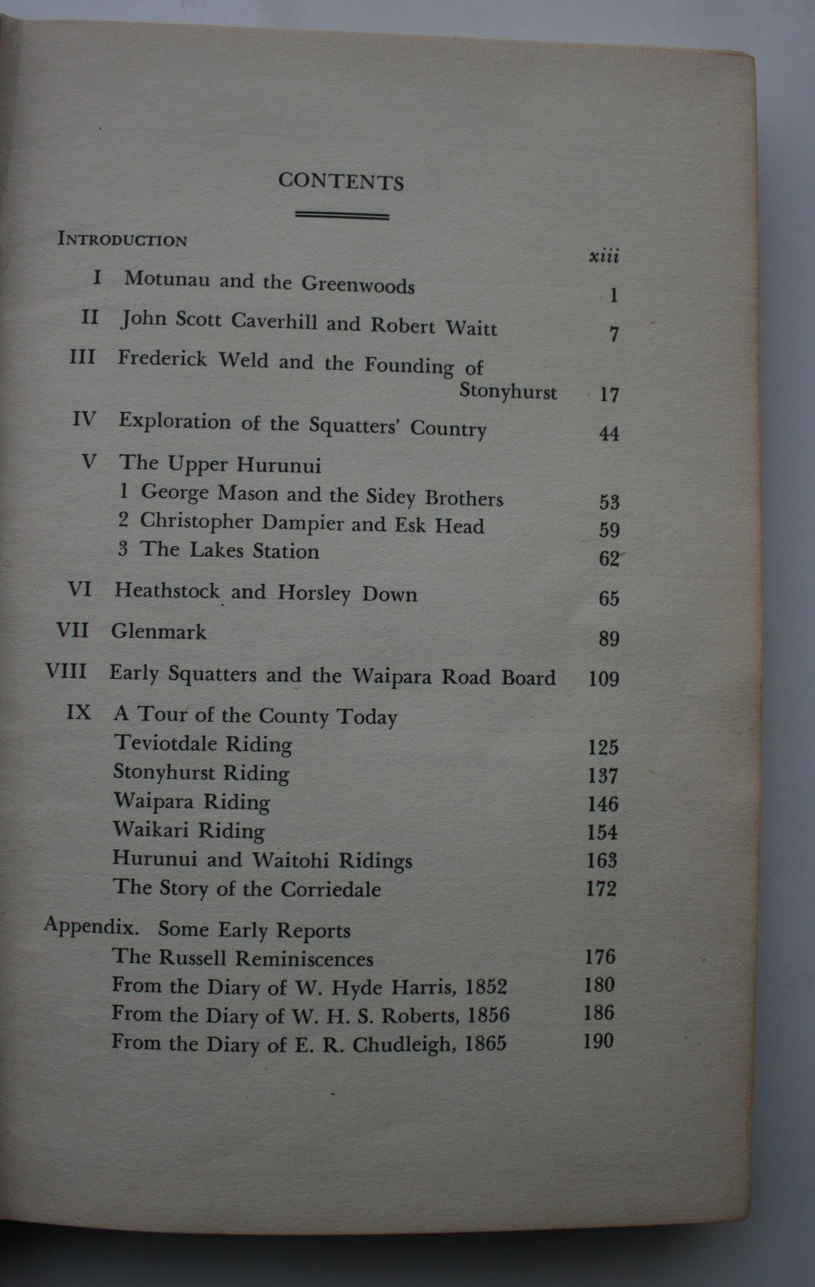 Squatter and Settler in the Waipara County. 1952. FIRST EDITION. by Douglas Cresswell.
