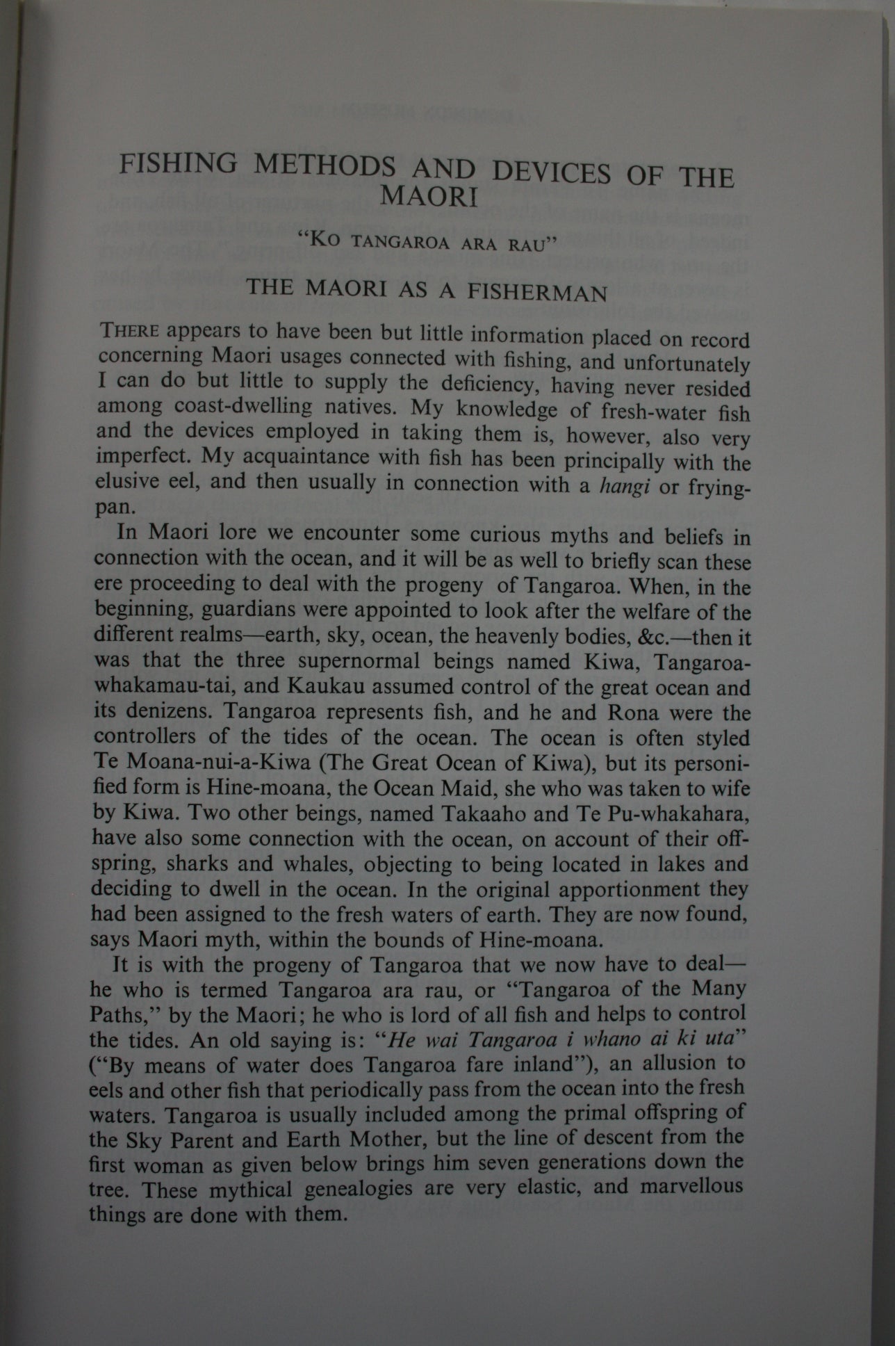 Fishing Methods and Devices of the Maori by Elsdon Best.