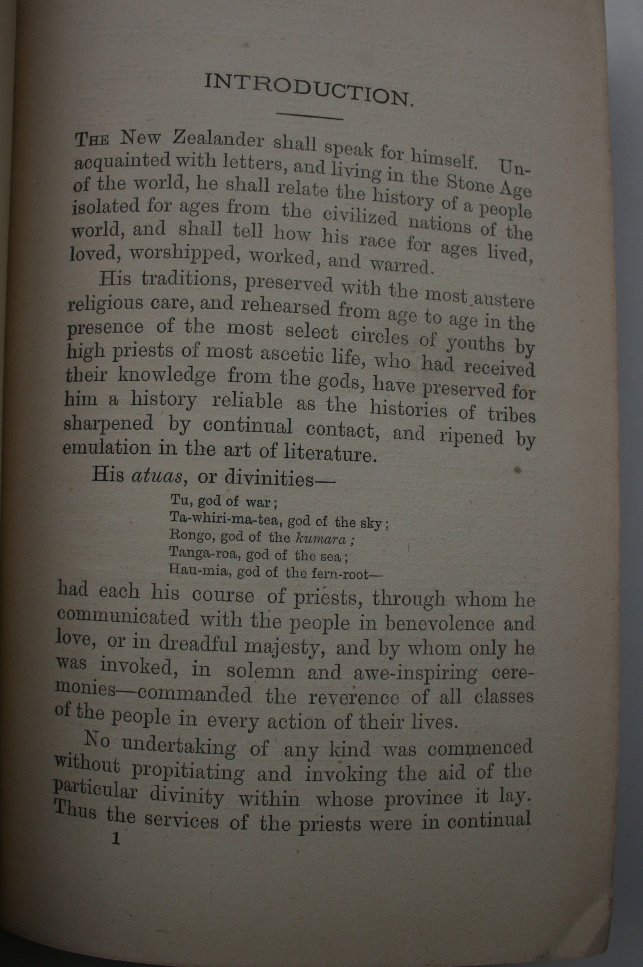 The Ancient History of the Maori, His Mythology and Traditions. Vol I. Horo-Uta OR Taki-Timu Migration. 1887. FIRST EDITION.
