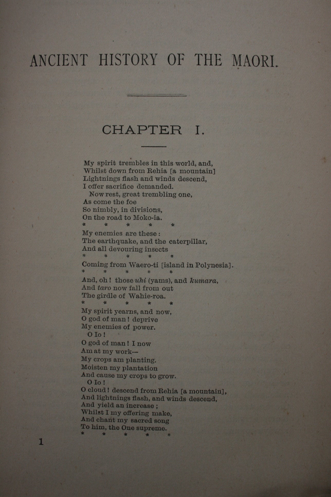 The Ancient History of the Maori, His Mythology and Traditions. Vol II. Horo-Uta OR Taki-Timu Migration. 1889. FIRST EDITION.