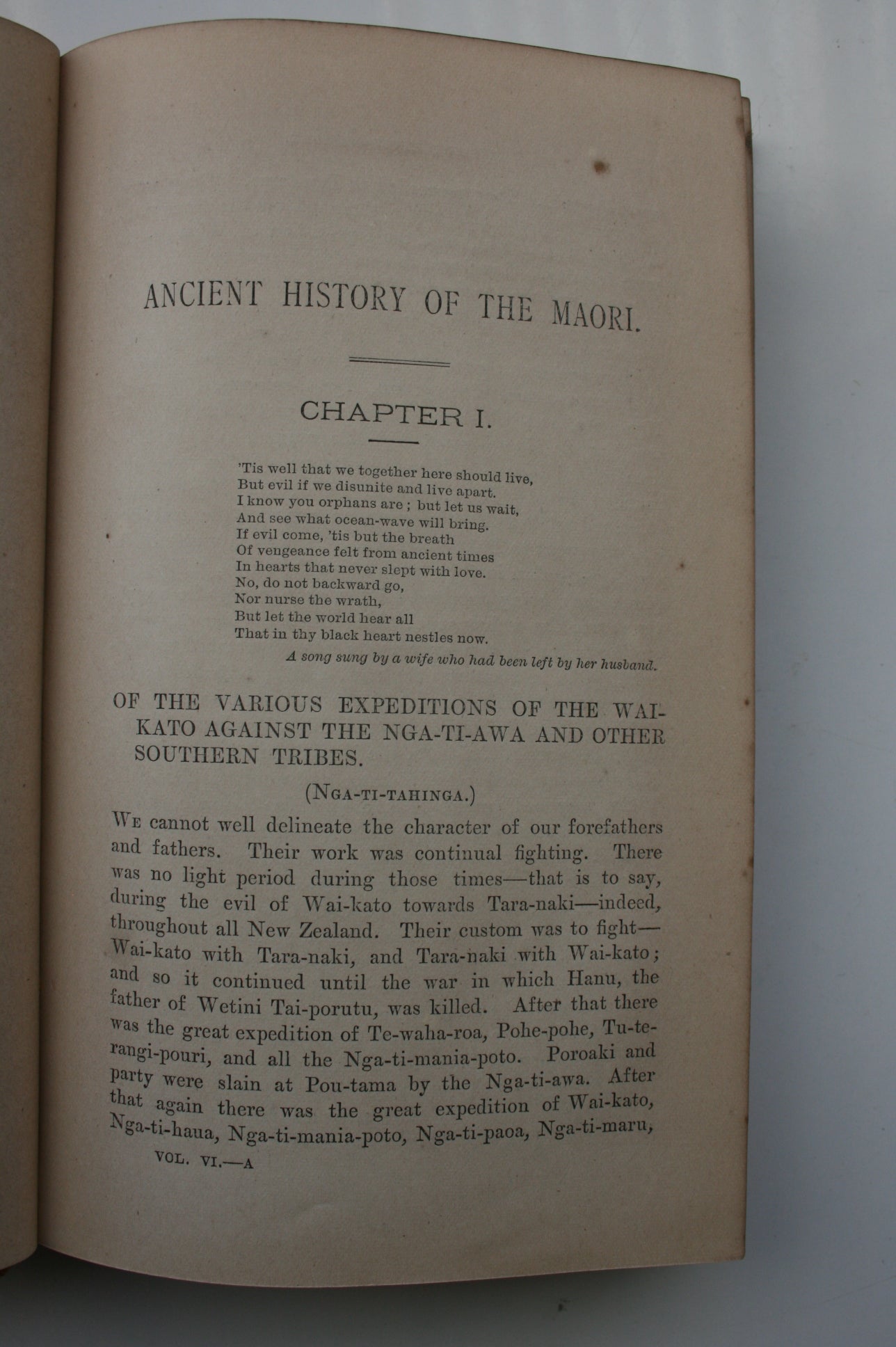 The Ancient History of the Maori, His Mythology and Traditions. Tai-Nui. Volume VI. FIRST EDITION 1890