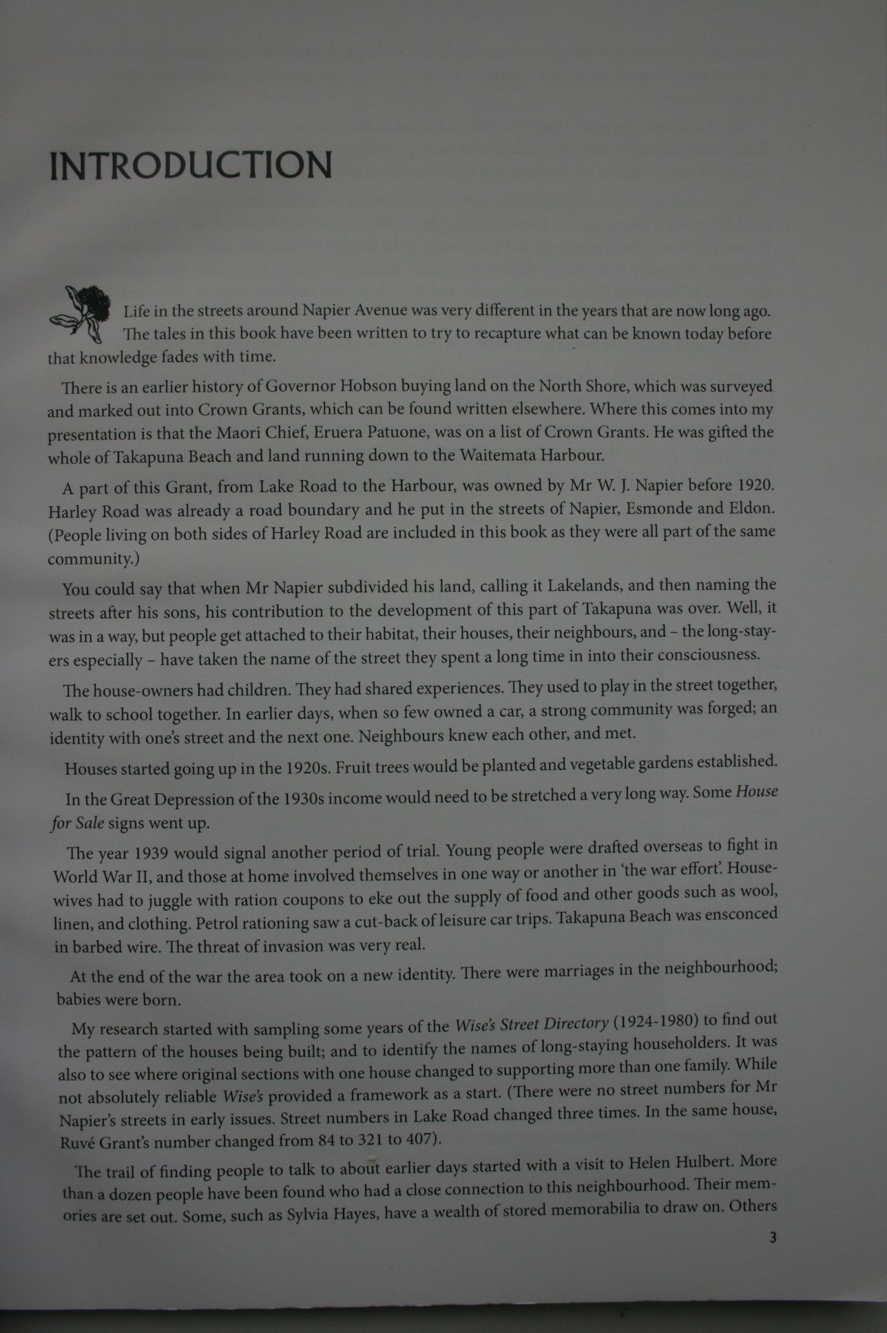 Napier's Takapuna Streets: Footprints of the Past. SIGNED