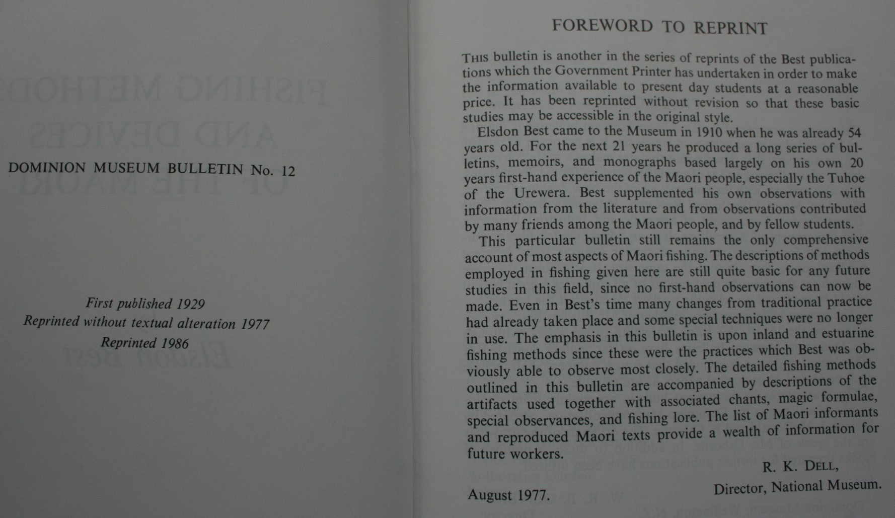 Fishing Methods and Devices of the Maori by Elsdon Best.